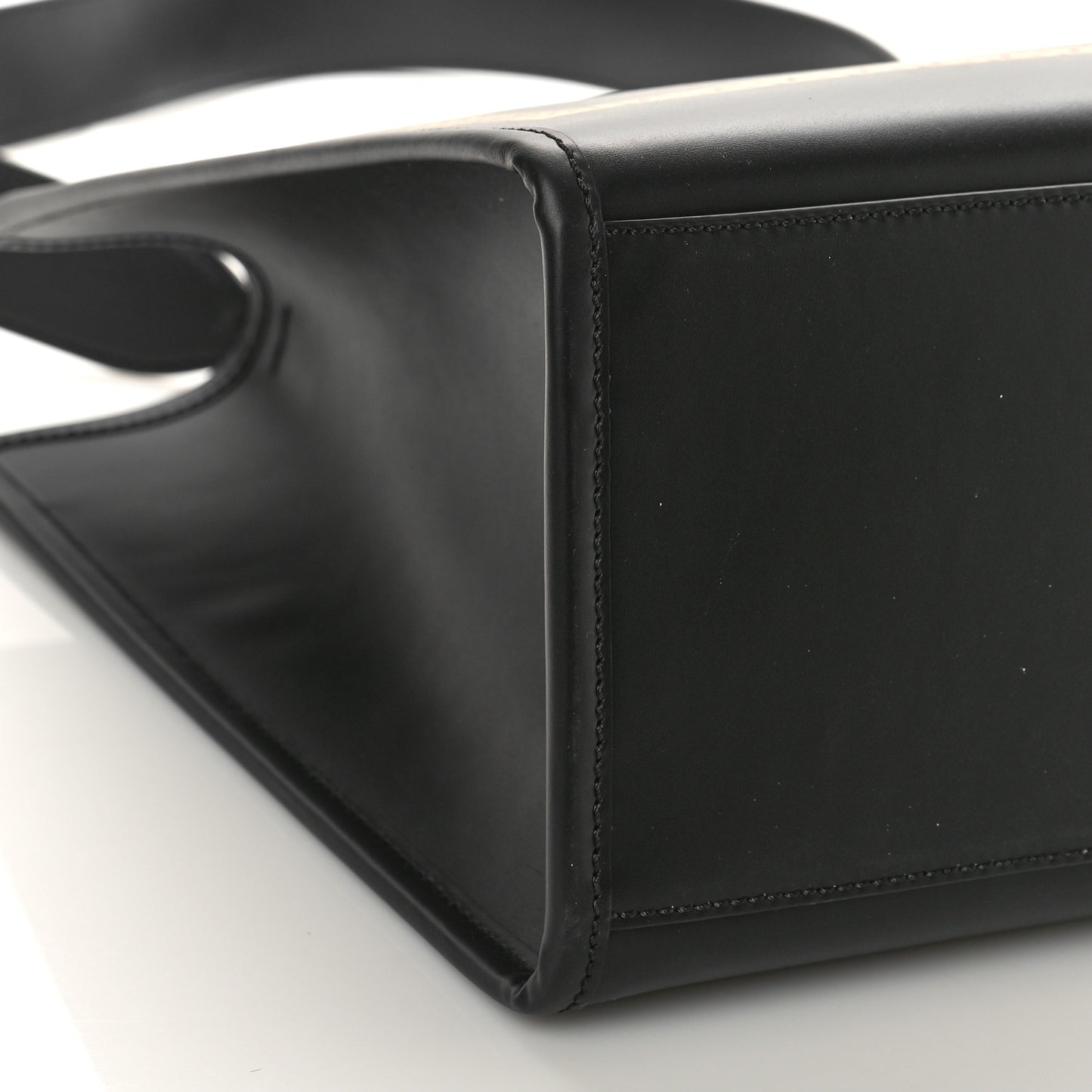 X VERSACE Calfskin Plexiglass Fendace Medium Fendi Sunshine Shopper Tote Black