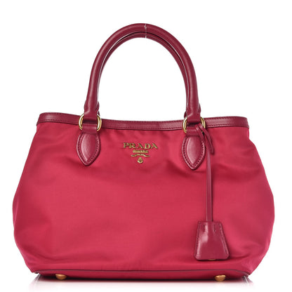 Prada Nylon Tessuto Soft Calf Tote Ibisco 1 of 7