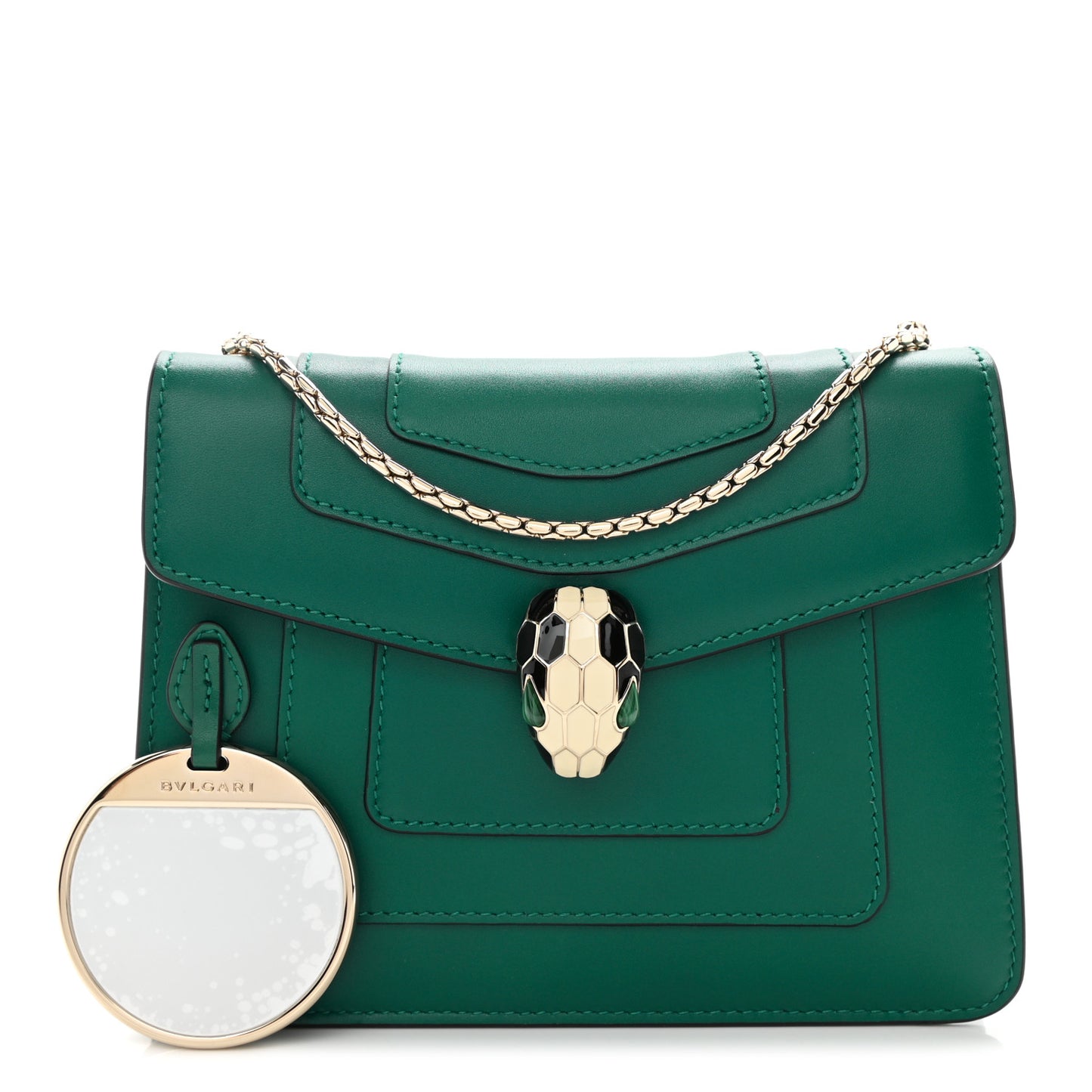 Calfskin Small Serpenti Forever Snake Strap Crossbody Bag Emerald Green