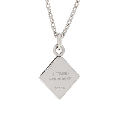 Hermes Palladium Plated Medor Folk Pendant Necklace Black 4 of 5