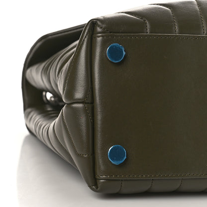Saint Laurent Calfskin Y Quilted Monogram Large Loulou Chain Satchel Kaki Fonce 8 of 9