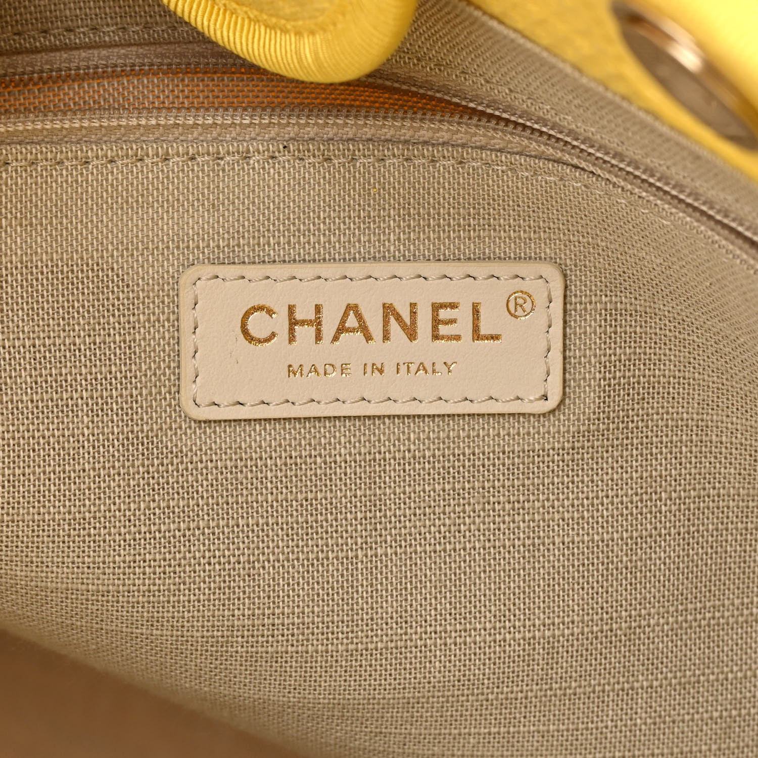 Chanel Mixed Fibers Small Deauville Tote Yellow 6 of 13