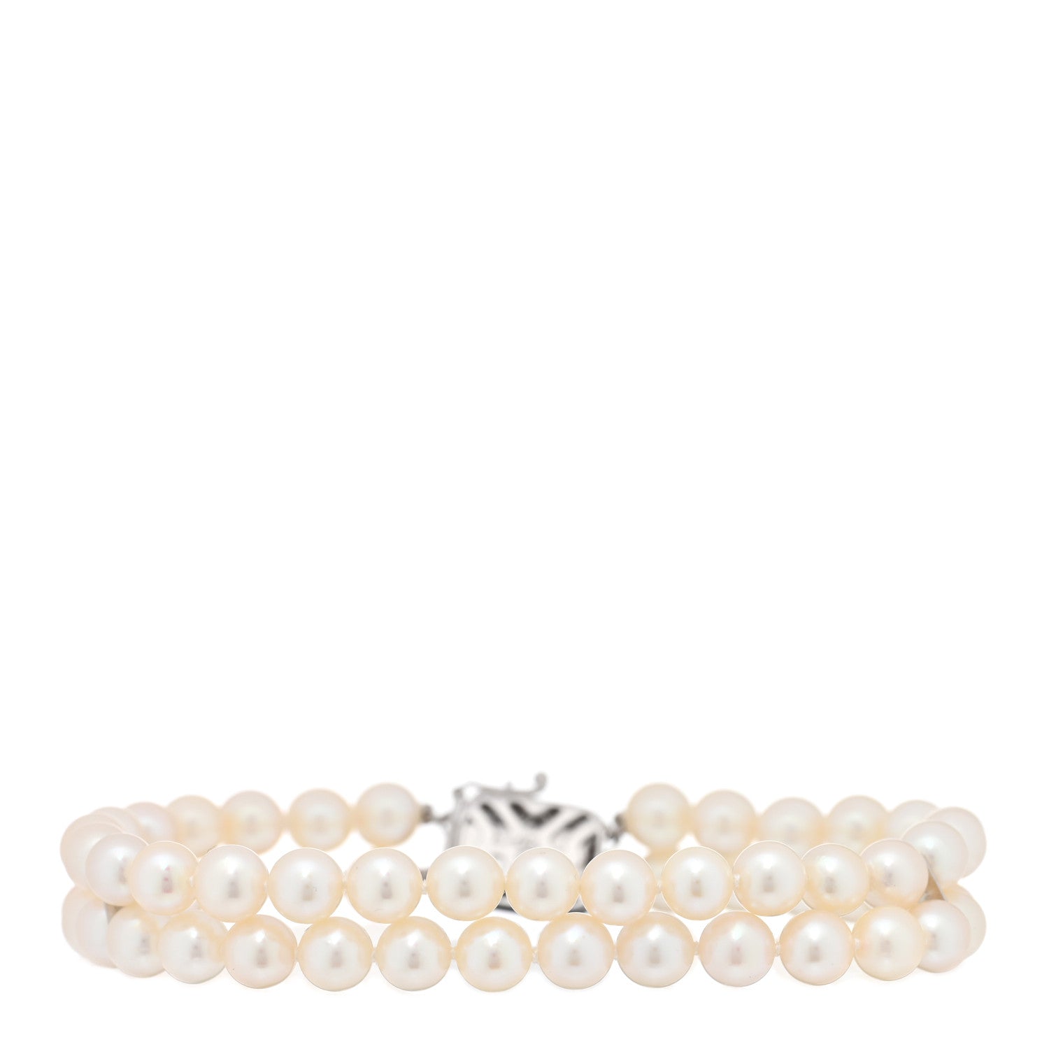 Mikimoto 18K White Gold Akoya Pearl 5.5-6mm Double Strand Bracelet 1 of 4