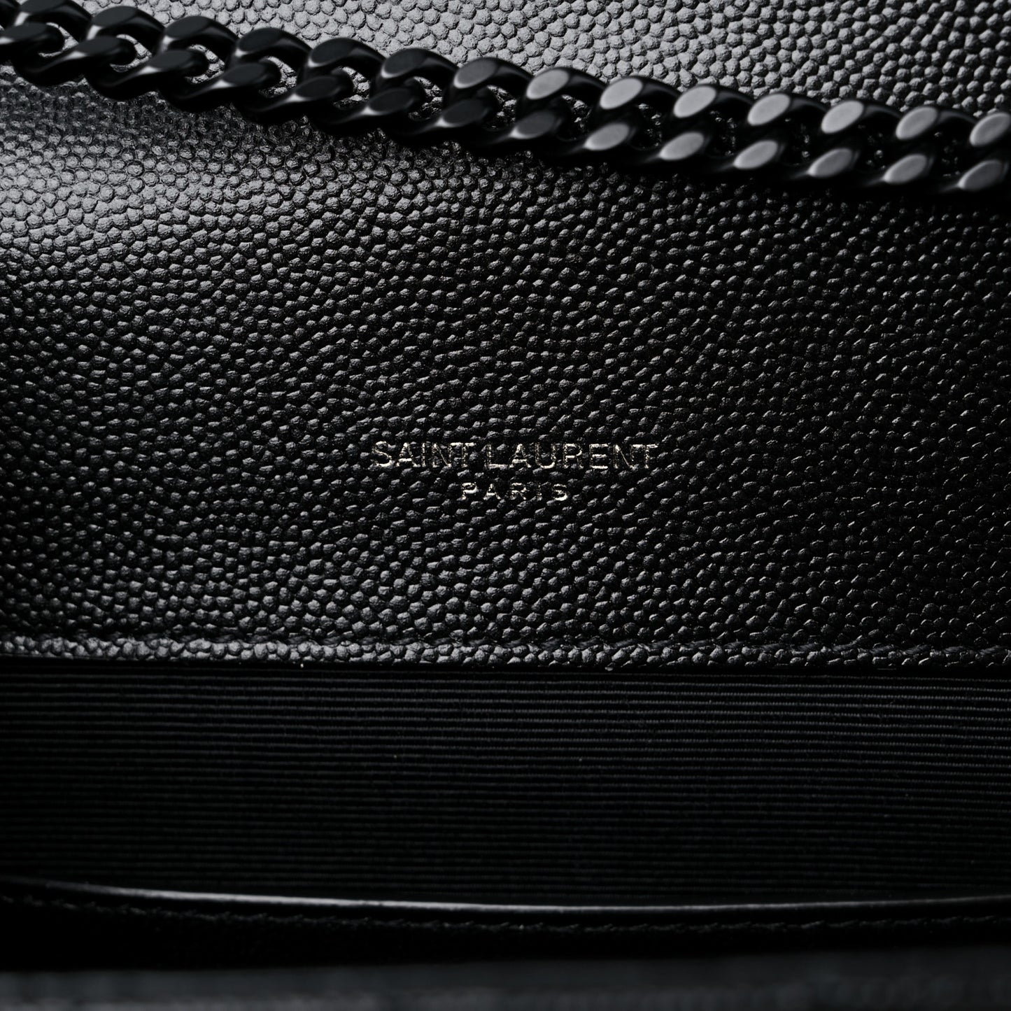 Grain De Poudre Textured Mixed Matelasse Triquilt Small Monogram Monochrome Satchel Black