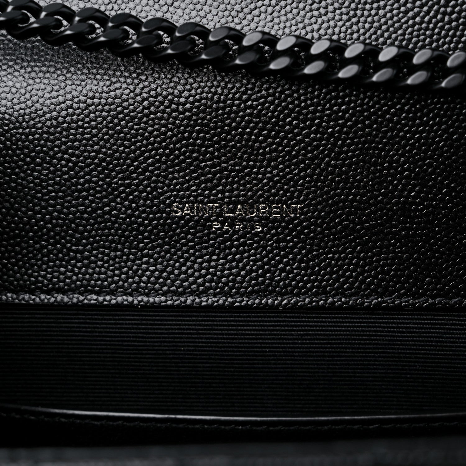 Saint Laurent Grain De Poudre Textured Mixed Matelasse Triquilt Small Monogram Monochrome Satchel Black 6 of 9