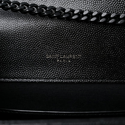 Saint Laurent Grain De Poudre Textured Mixed Matelasse Triquilt Small Monogram Monochrome Satchel Black 6 of 9