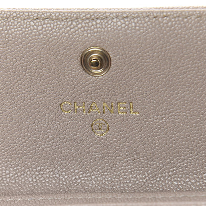 Chanel Caviar Quilted Boy Flap Card Holder Wallet Beige 6 of 10