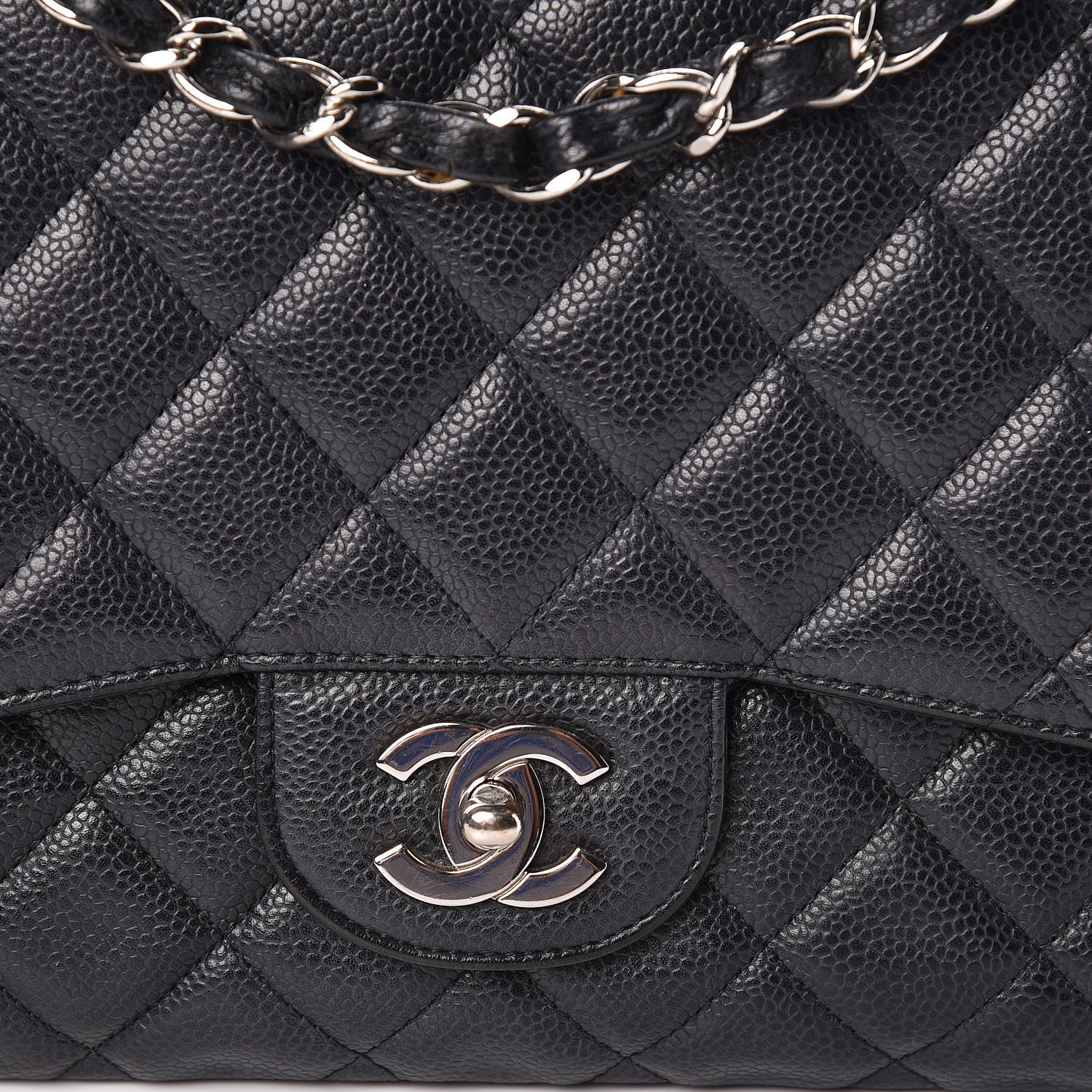 Chanel Caviar Quilted Jumbo Single Flap Black 12 of 13