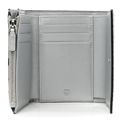 MCM Metallic Visetos Trifold Wallet Silver 5 of 11