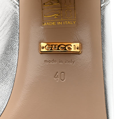 Gucci Metallic Nappa Crystal Square G Madelyn Slingbacks 40 Silver 8 of 8