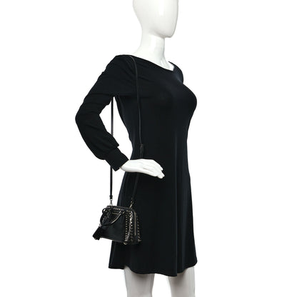 Prada Saffiano Vernice Crystal Studded Mini Promenade Tote Black 3 of 9