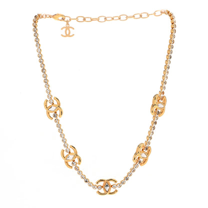 Chanel Metal Crystal CC Marquise Choker Gold 3 of 6