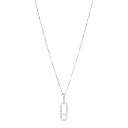 Messika 18K White Gold Diamond LM Move Uno Pave Pendant Necklace 1 of 5