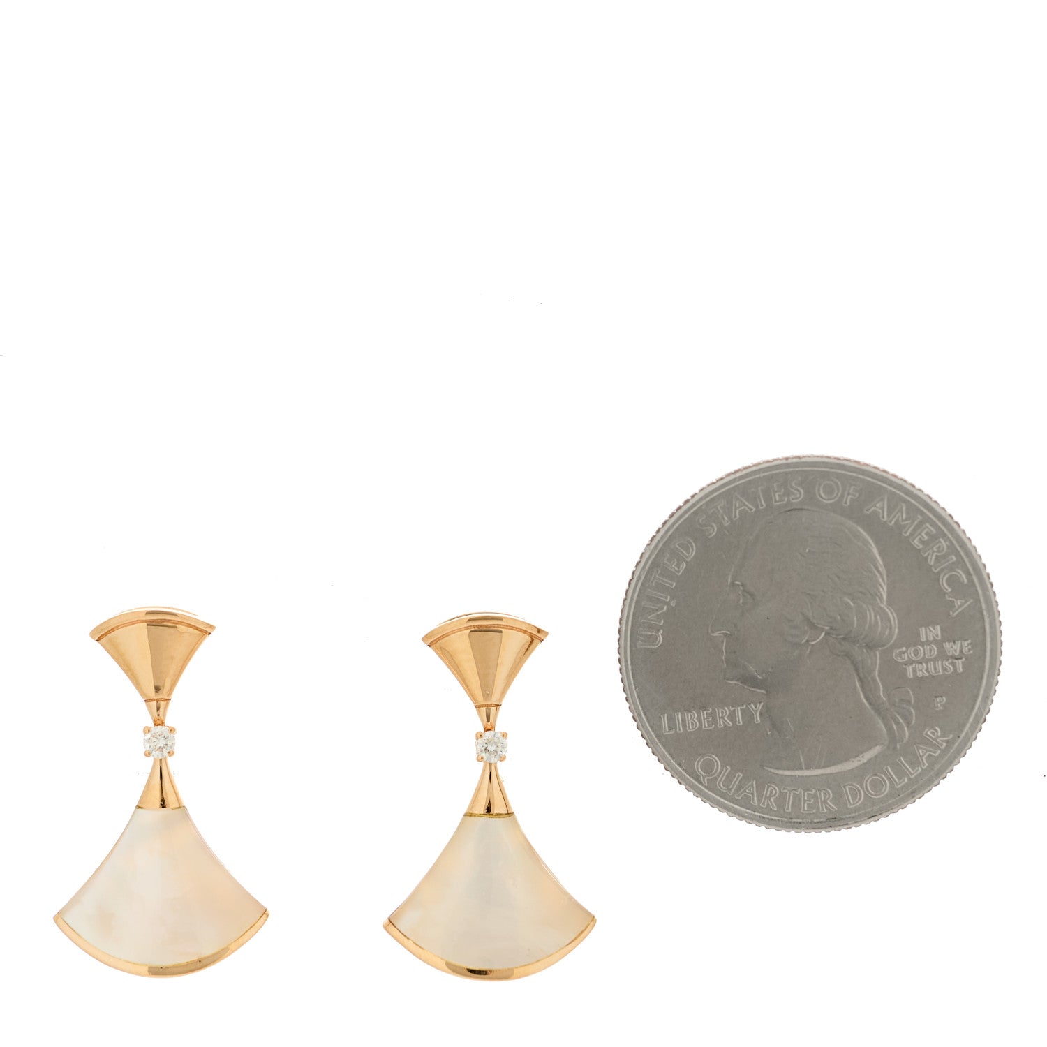 Bulgari 18K Rose Gold Diamond Mother of Pearl Divas' Dream Earrings 2 of 5