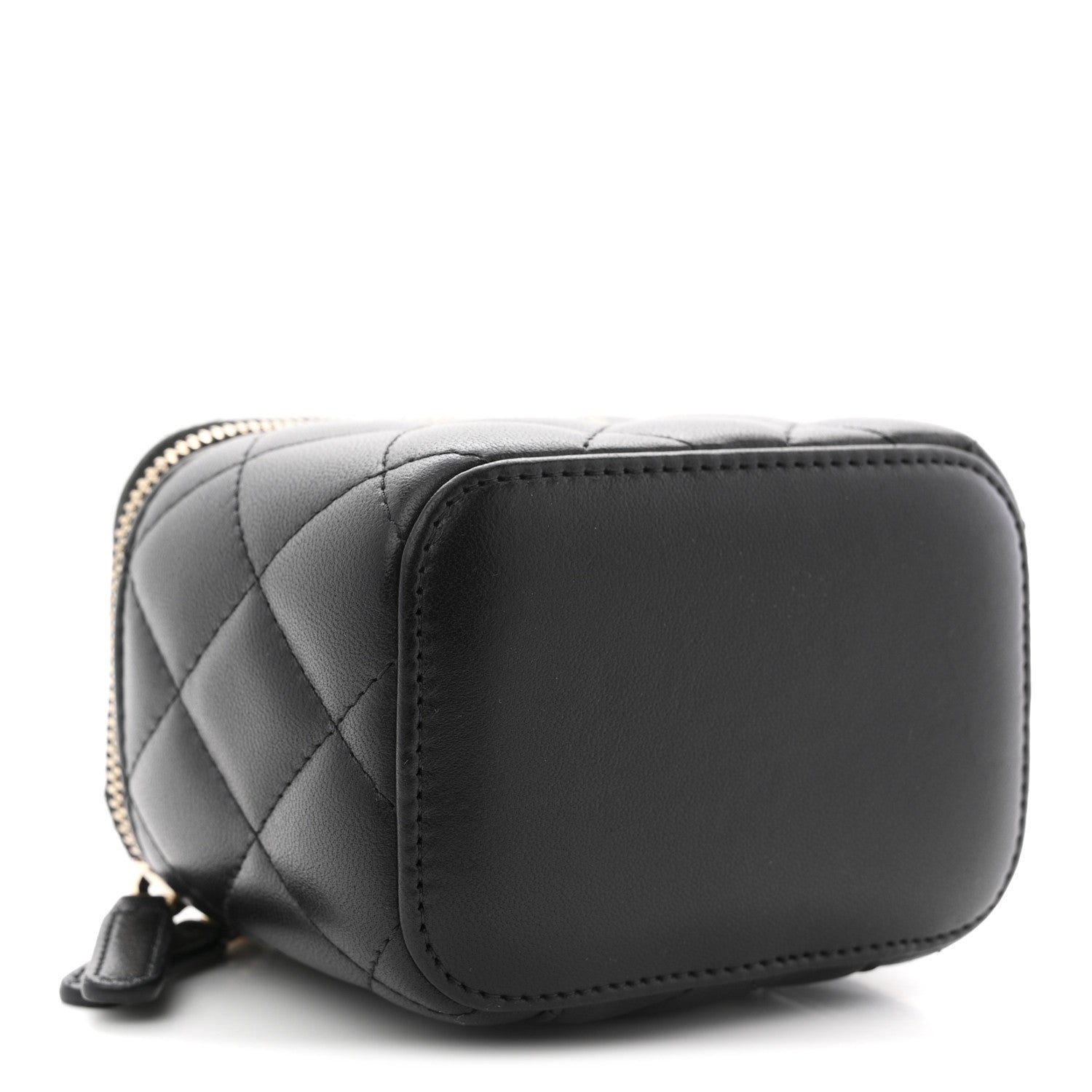 Chanel Lambskin Quilted Mini Pearl Crush Vanity Case With Chain Black 4 of 12