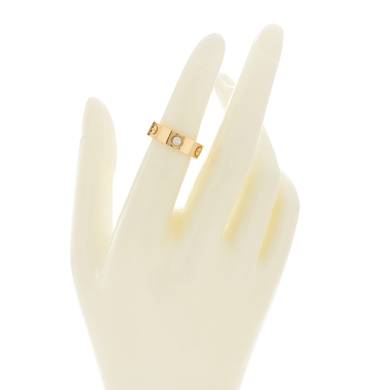 Cartier 18K Yellow Gold 3 Diamond 5.5mm LOVE Ring 50 5.25 2 of 5