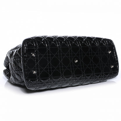 Christian Dior Patent Cannage Dior Soft Shopping Tote Black 4 of 7