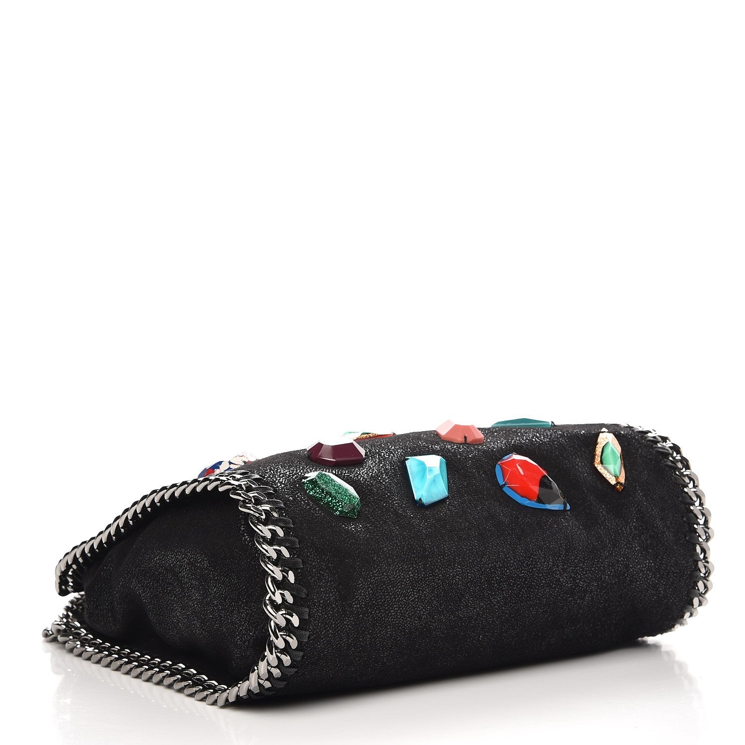 Stella McCartney Shaggy Deer Mini Falabella Stone Embellished Crossbody Tote Black 4 of 7