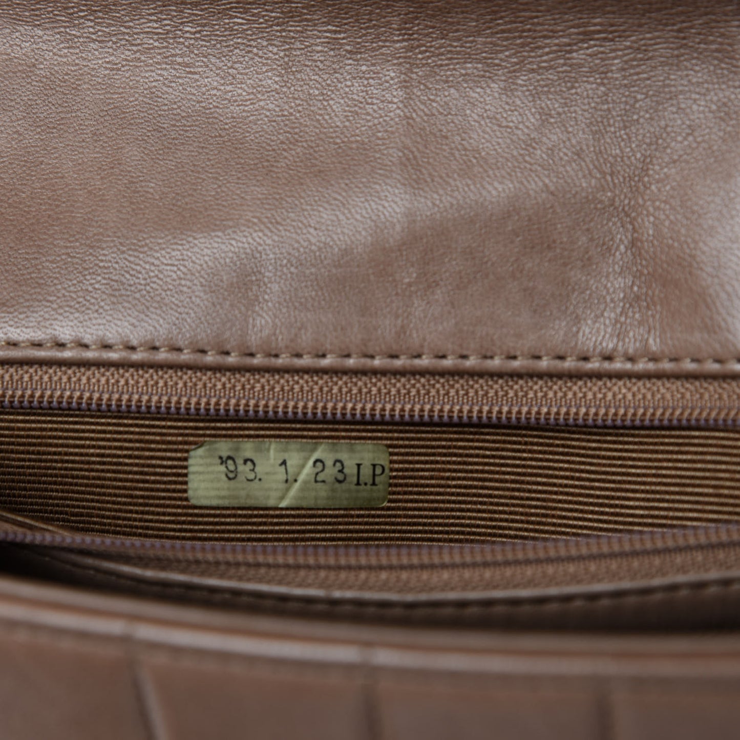 Lambskin Vertical Quilted CC Flap Shoulder Bag Brown