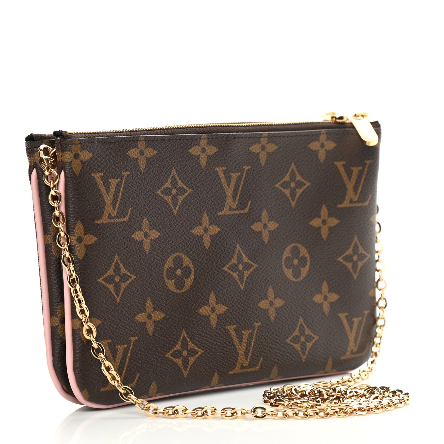 Monogram 2020 Christmas Animation Big Wheel Double Zip Pochette Rose Ballerine