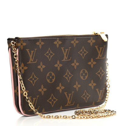 Louis Vuitton Monogram 2020 Christmas Animation Big Wheel Double Zip Pochette Rose Ballerine 3 of 12
