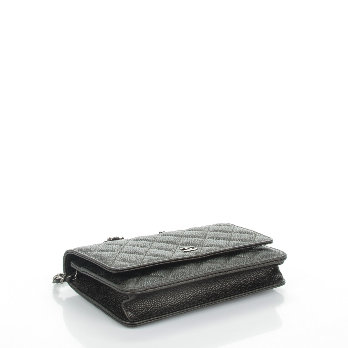 Caviar Quilted Wallet On Chain WOC Dark Green