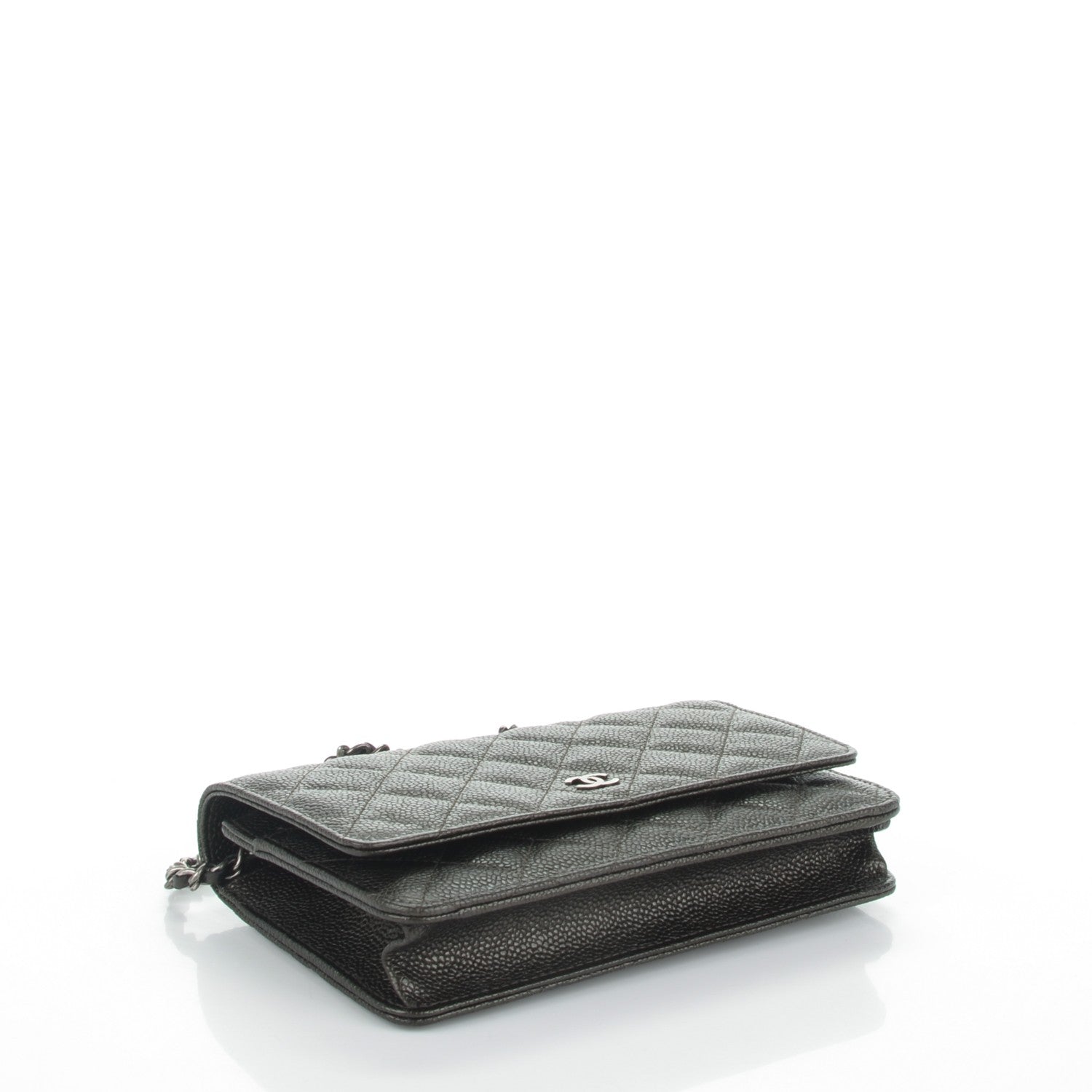 Chanel Caviar Quilted Wallet On Chain WOC Dark Green 4 of 8