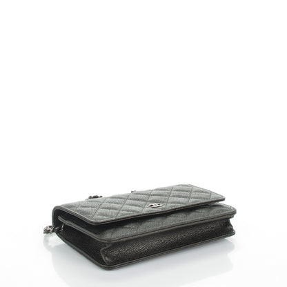 Chanel Caviar Quilted Wallet On Chain WOC Dark Green 4 of 8