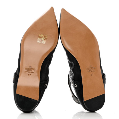 Valentino Garavani Nappa Love Latch Ballerina Flats 37 Black 5 of 9