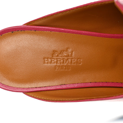 Hermes Goatskin Tuileries Mules 38 Rouge Azalee 7 of 9