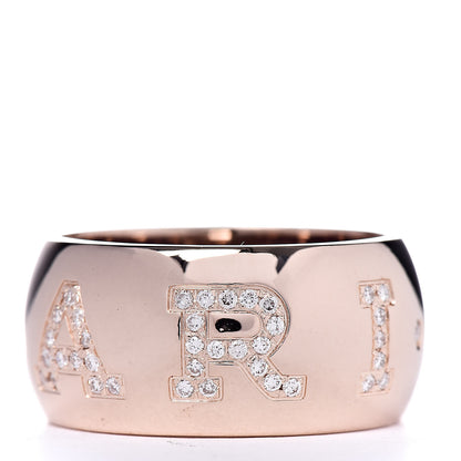 Bulgari 18K Rose Gold Diamond Monologo Pave Ring 54 6.75 3 of 4