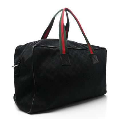 Gucci GG Monogram Web Large Collapsible Carry On Duffle Bag Black 2 of 9
