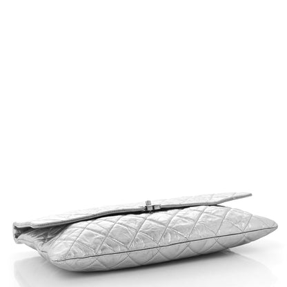 Chanel Metallic Crumpled Calfskin Big Bang Large Flap Bag Silver 4 of 9