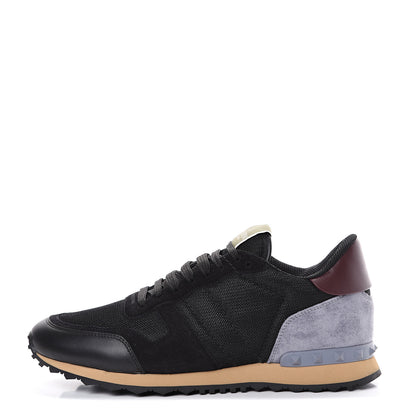 Valentino Garavani Nylon Suede Mens Rockrunner Sneakers 42 Black Multicolor 1 of 8