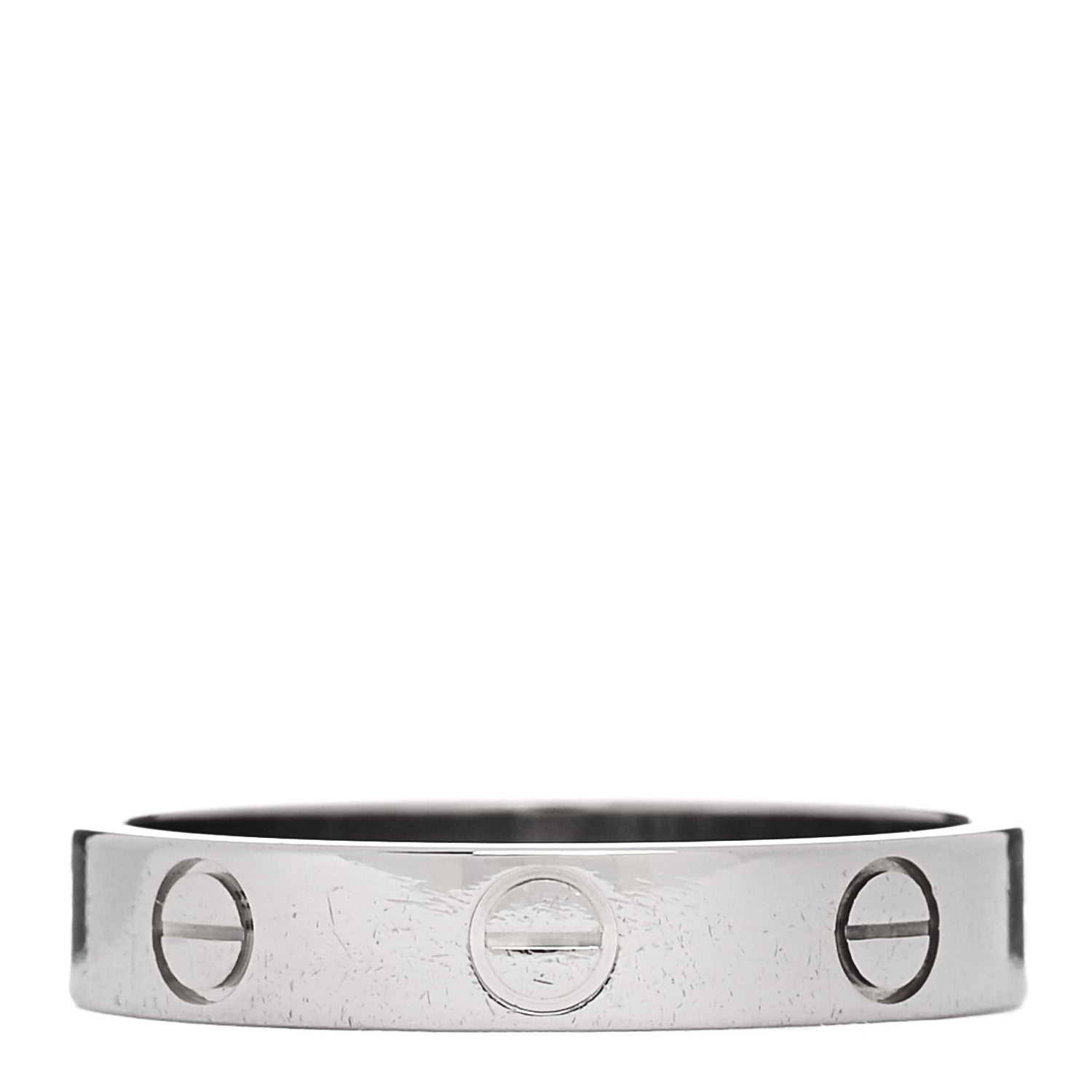 Cartier 18K White Gold 3.5mm LOVE Wedding Band Ring 53 6.5 3 of 4
