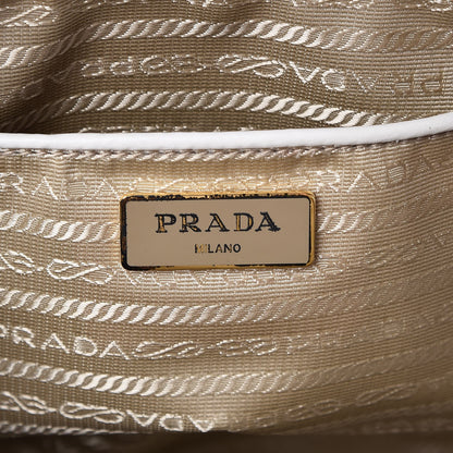 Prada Vitello Bi-Color Top Handle Bowler Bag Talco 6 of 8