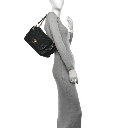 Chanel Calfskin Quilted Retro Chain Flap Black 2 of 12