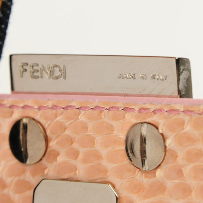 Fendi Denim Snakeskin Beaded Baguette Multicolor 7 of 8