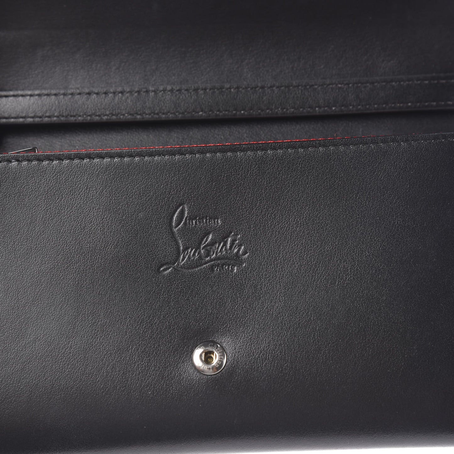 Calfskin Macaron Spiked Flap Wallet Black