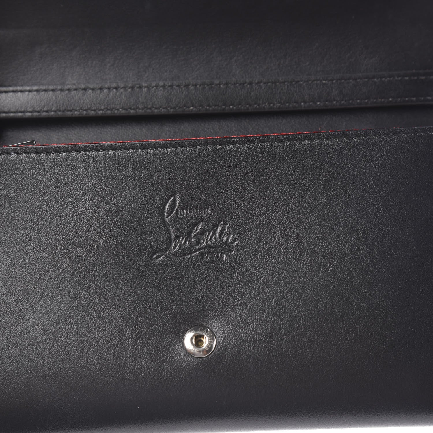 Christian Louboutin Calfskin Macaron Spiked Flap Wallet Black 7 of 8