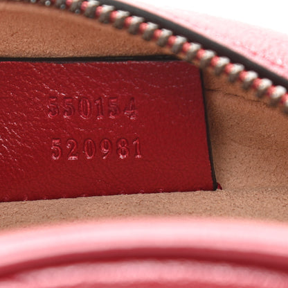 Gucci Glazed Calfskin Matelasse Heart Mini GG Marmont Round Shoulder Bag Romantic Cerise 7 of 10