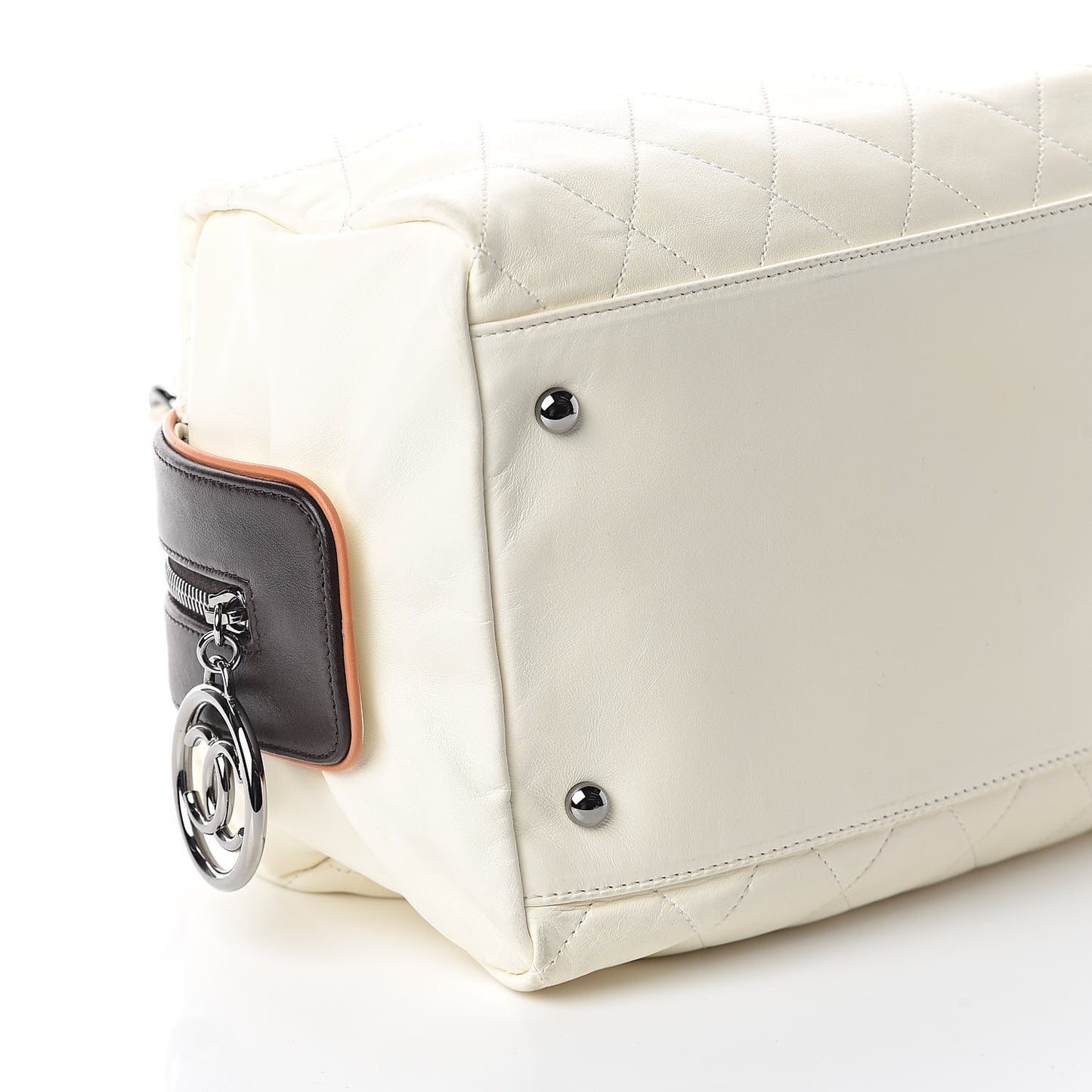 Lambskin Quilted Bowler White