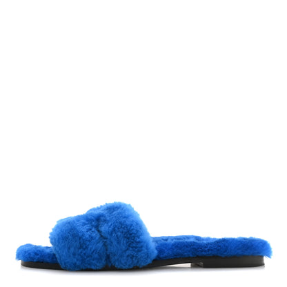 Hermes Woolskin Oran Sandals 41 Blue 1 of 8