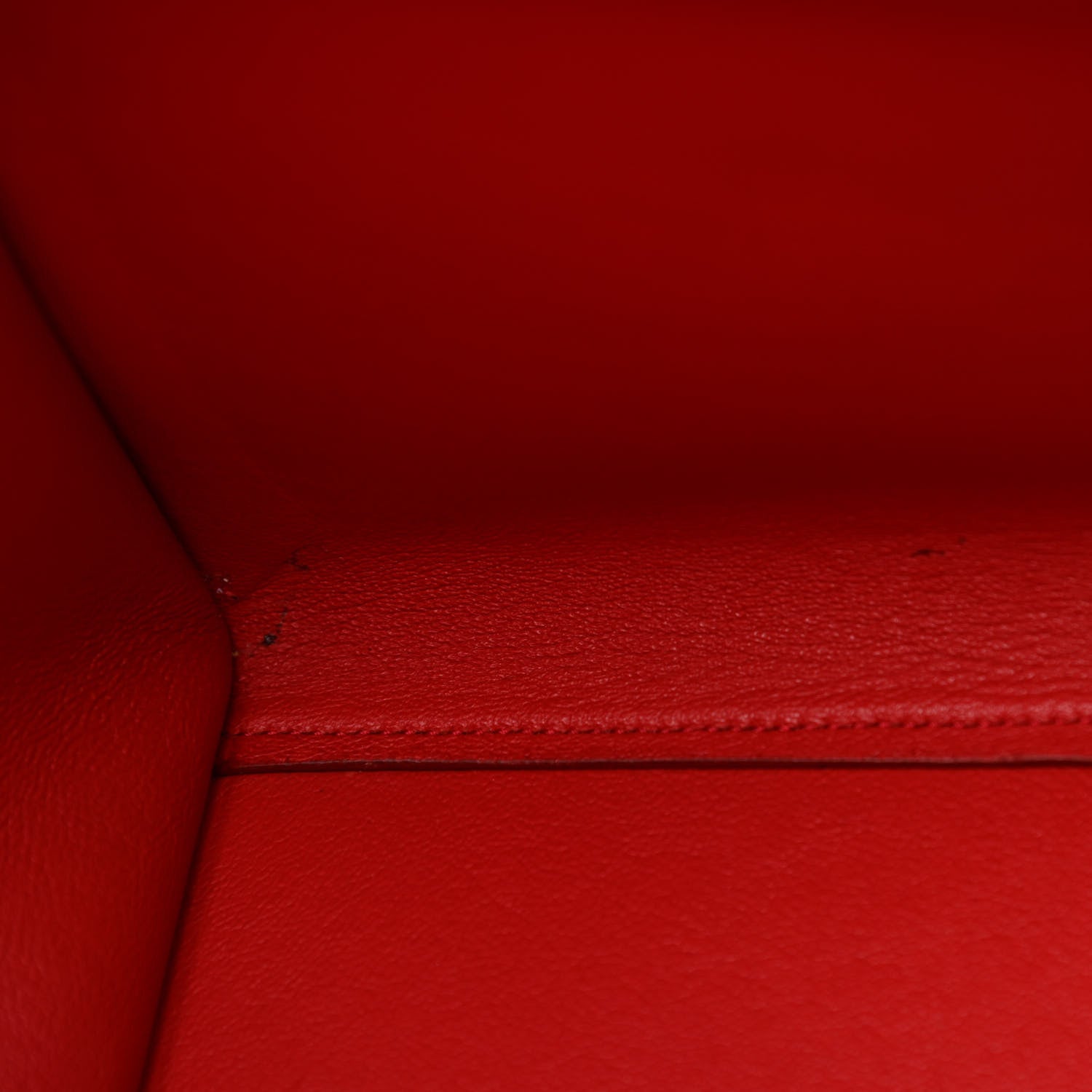 Celine Drummed Calfskin Suede Small Trapeze Coquelicot 7 of 13