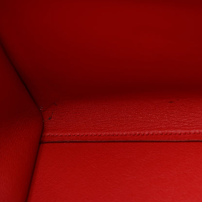 Celine Drummed Calfskin Suede Small Trapeze Coquelicot 7 of 13
