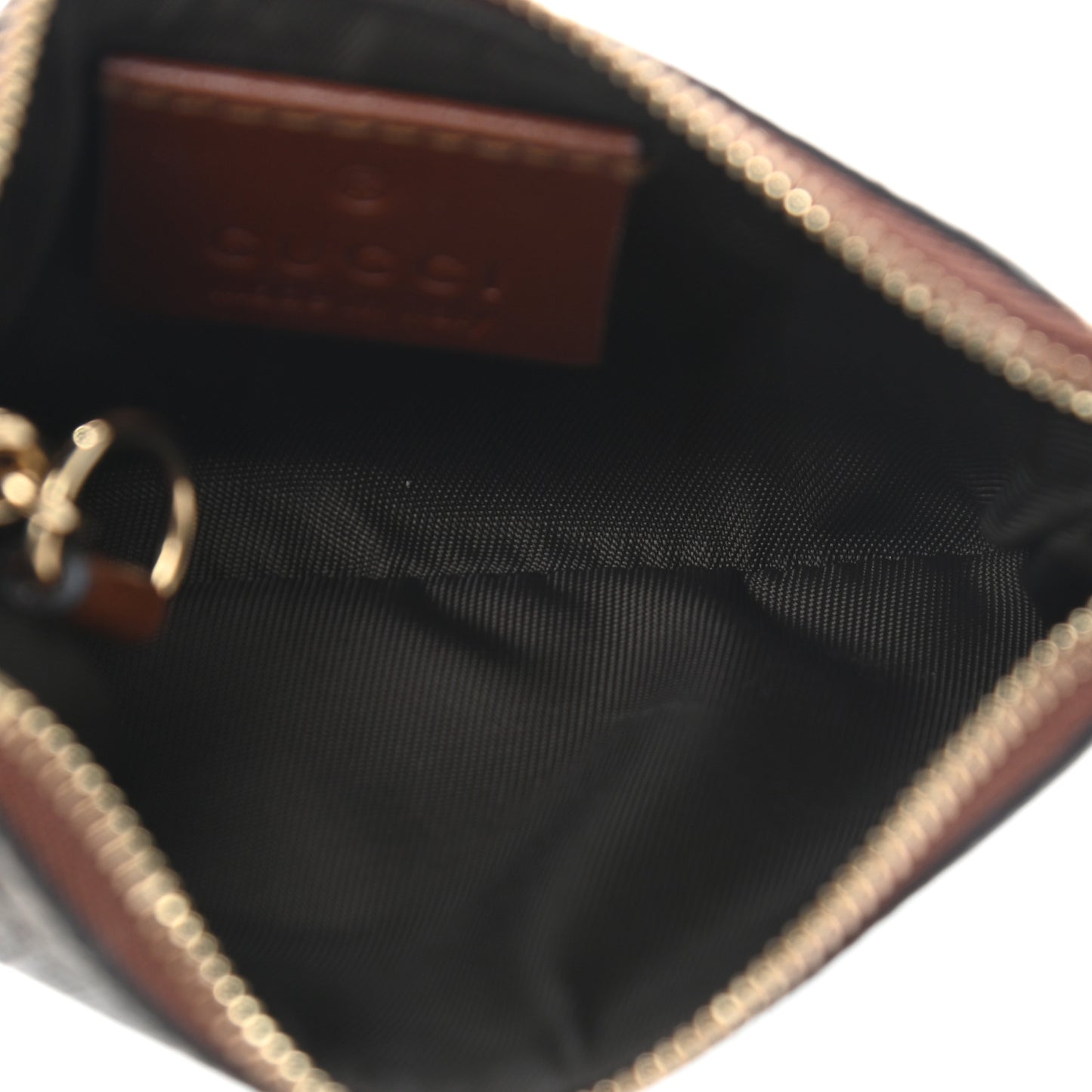 GG Supreme Monogram Key Case Brown