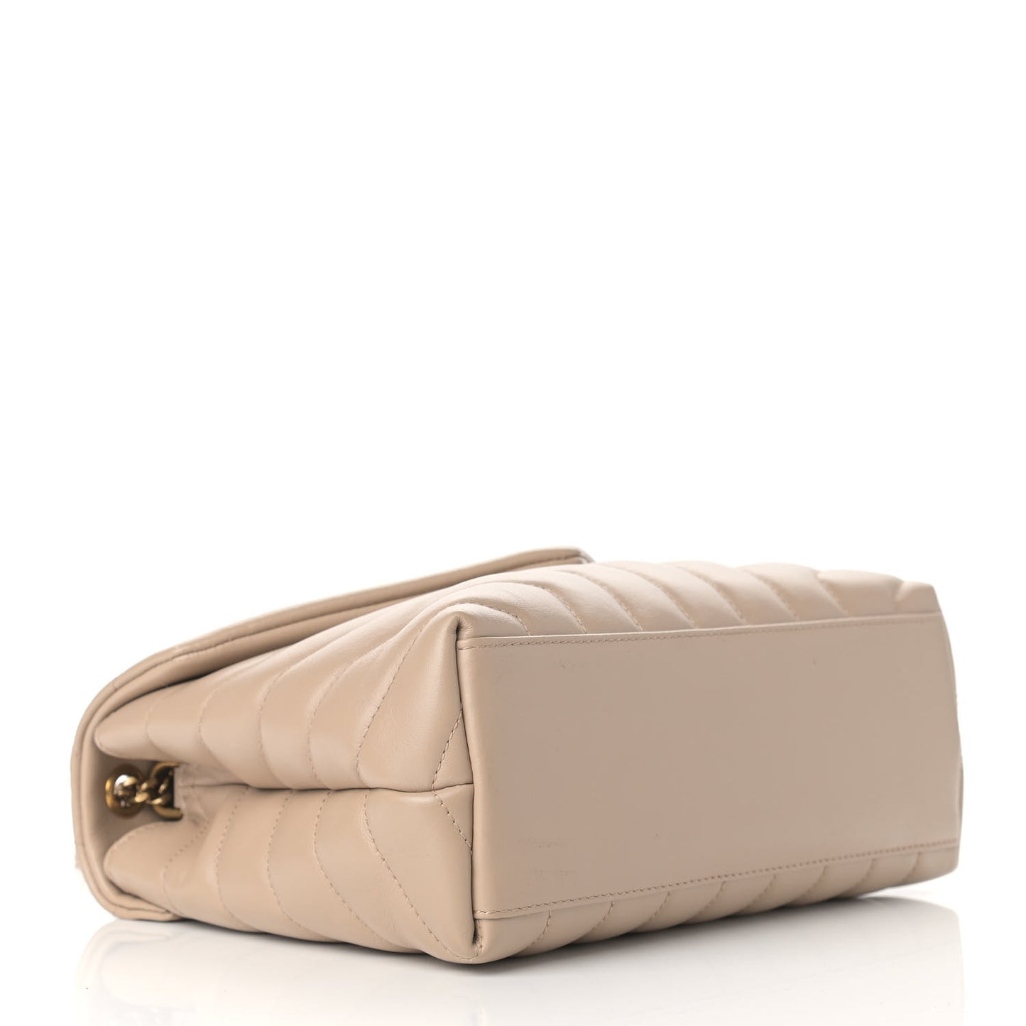 Calfskin Y Quilted Monogram Small Loulou Chain Satchel Dark Beige