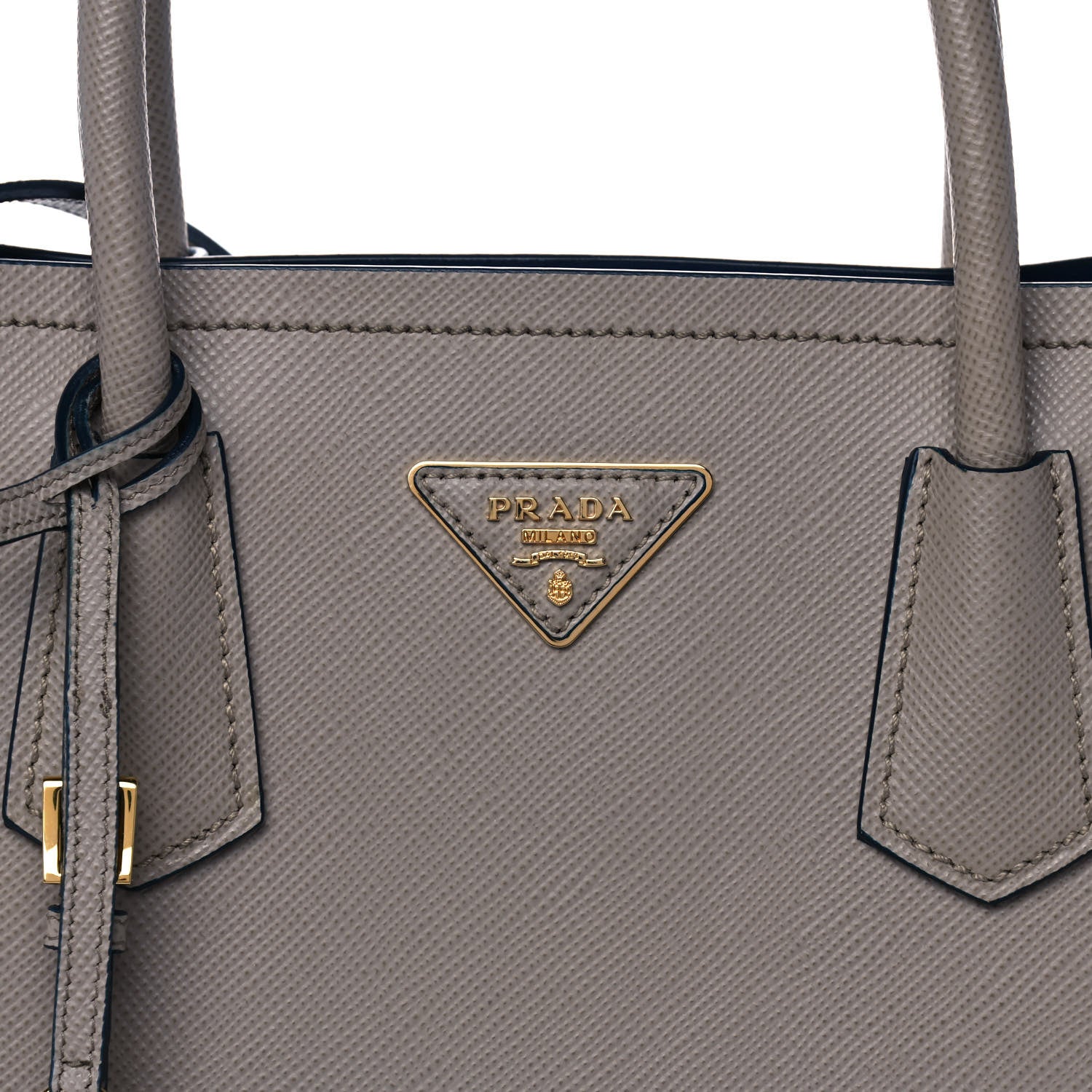 Prada Saffiano Cuir Medium Double Bag Pomice Bluette 14 of 21