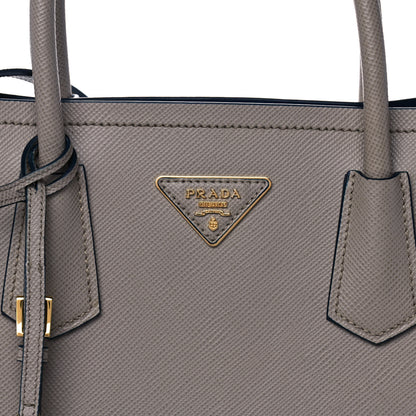 Prada Saffiano Cuir Medium Double Bag Pomice Bluette 14 of 21