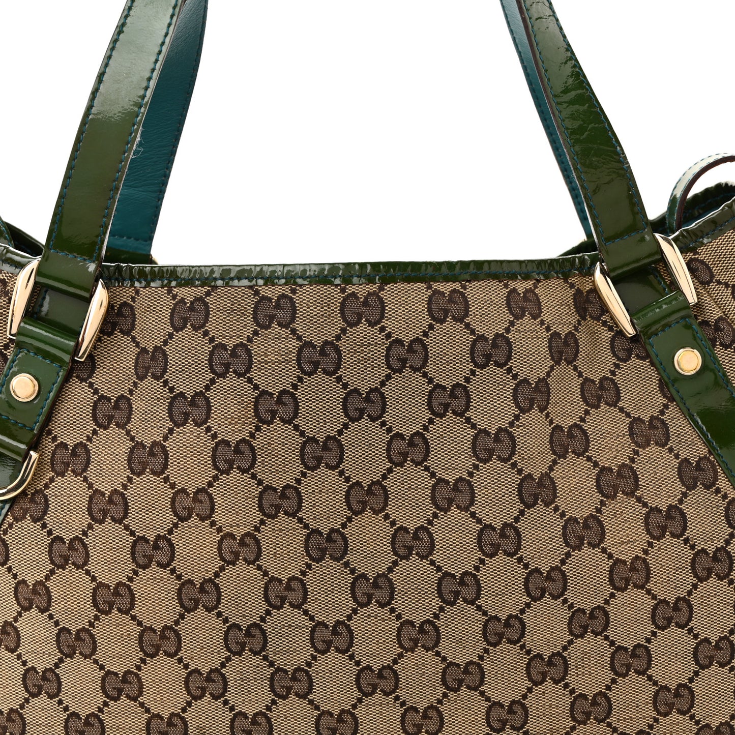 Monogram Patent Medium Abbey Shoulder Bag Blue